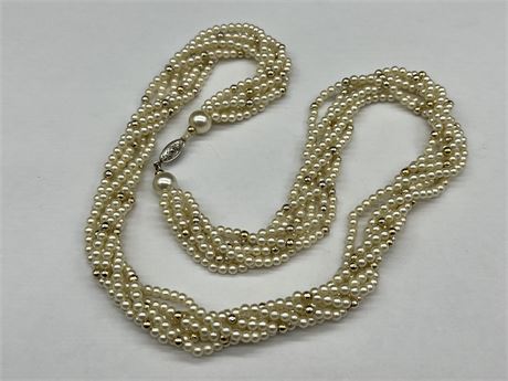 6 STRAND PEARL NECKLACE