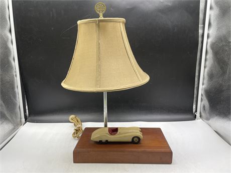 1940’S SOLID TEAK CAR TABLE LAMP 20”