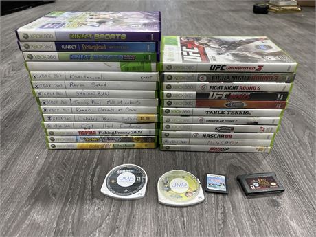 25 XBOX 360 GAMES & 4 MISC GAMES
