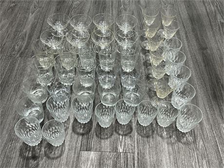 45 PCS OF CRYSTAL / GLASS CUPS