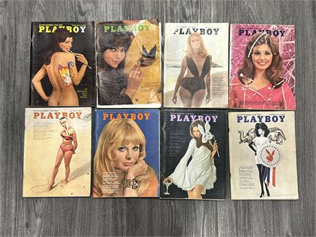 (8) 1968 PLAYBOY MAGS