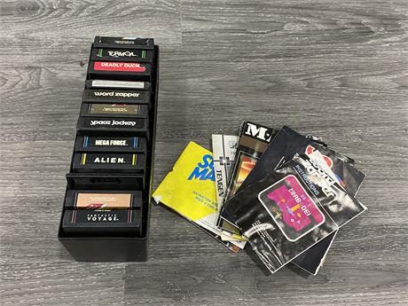 12 ATARI 2600 GAMES - SOME W/INSTRUCTIONS (NOT TESTED - AS IS)