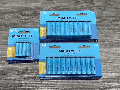 NEW BATTERIES - EIGHT AAA & FORTY AA