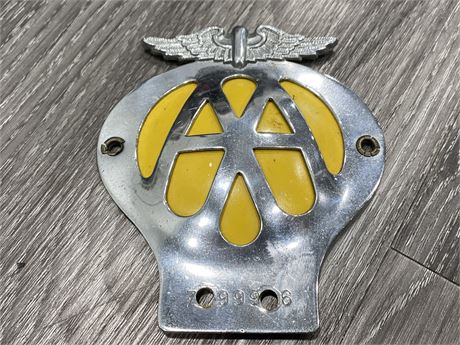 VINTAGE AA LICENSE PLATE TOPPER