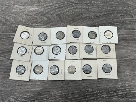(18) 1950’s CANADIAN NICKELS