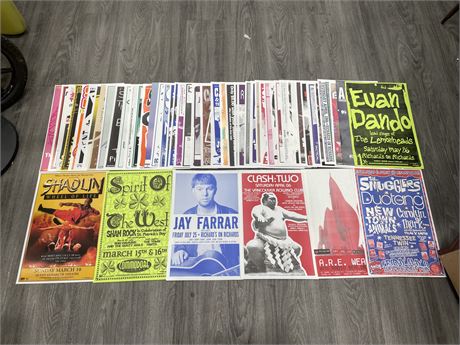 40+ LOCAL BAND POSTERS - 17” X 11”