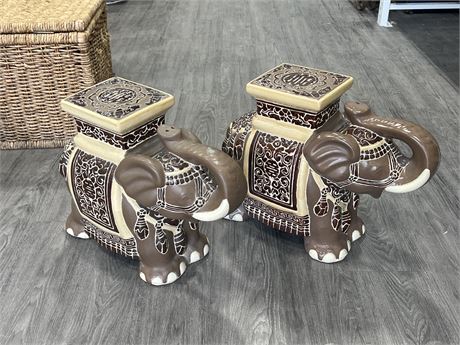 2 LARGE ELEPHANT PLANT STANDS (18” tall)