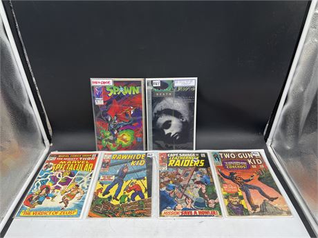6 MISC COMICS INCLUDING SPAWN #1