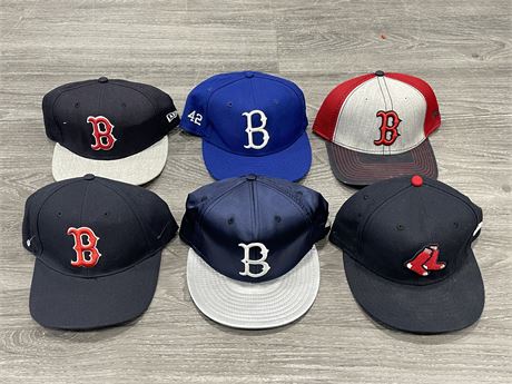 LOT OF 6 BOSTON RED SOX HATS
