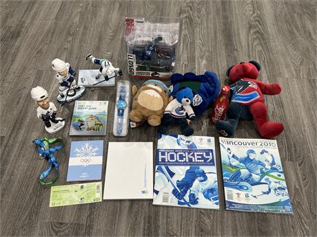 LOT OF 2010 OLYMPICS / VANCOUVER CANUCKS COLLECTABLES