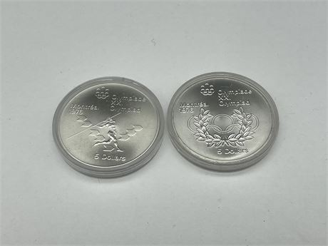(2) 1976 MONTREAL OLYMPIC SILVER COINS