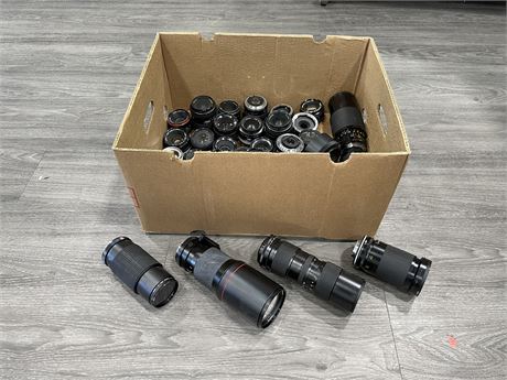 LOT OF APPROX 35 CAMERA LENSES