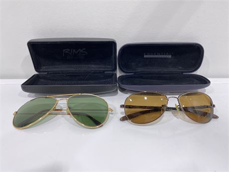 2 AUTHENTIC RAY BAN SUNGLASSES (One prescription, one needs nose pad)