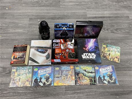 BOX OF STAR WARS COLLECTABLES - ASSORTED LOT