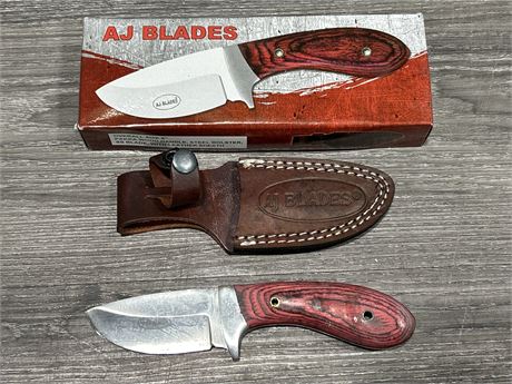 NEW AJ BLADES KNIFE W/SHEATH - 8”