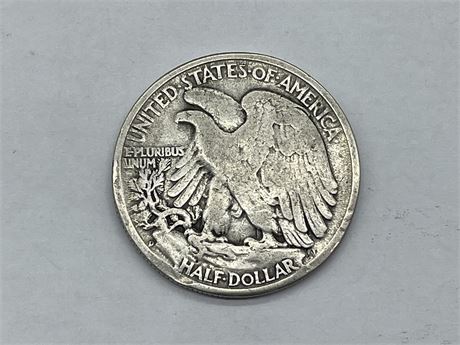 USA 1947 (90% SILVER) WALKING LIBERTY 50 CENT COIN