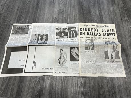 1963 DALLAS NEWSPAPER “KENNEDY SLAIN”