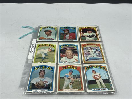 1972 TOPPS BASEBALL CARDS IN SHEETS
