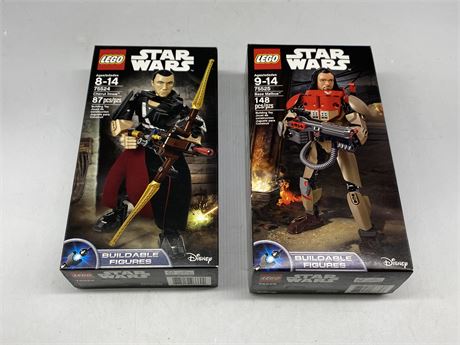 2 FACTORY SEALED BUILDABLE STAR WARS LEGO FIGURES