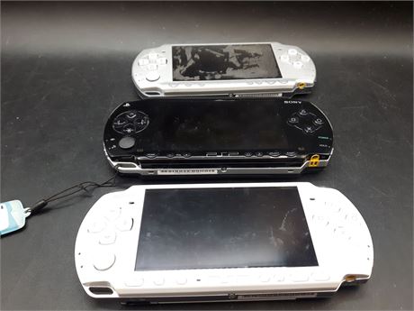 COLLECTION OF BROKEN PSP CONSOLES - AS IS - NEEDING REPAIRS