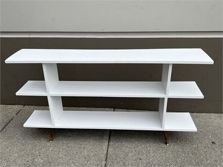 MCM WHITE SHELVING UNIT (55” wide, 30” tall)