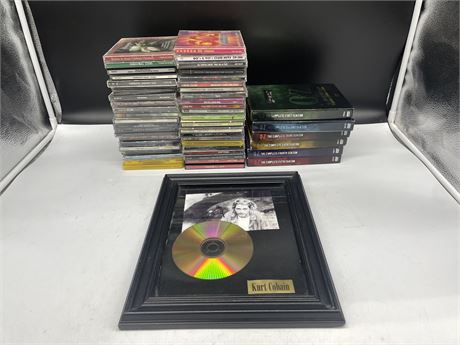 LOT OF CDS / DVDS SETS SEASON 1-7 + KURT COBAIN SIGNED PHOTO