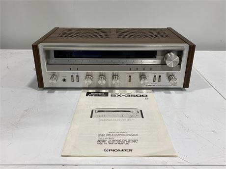 PIONEER SX-3500 STEREO RECEIVER W/MANUAL (Works)