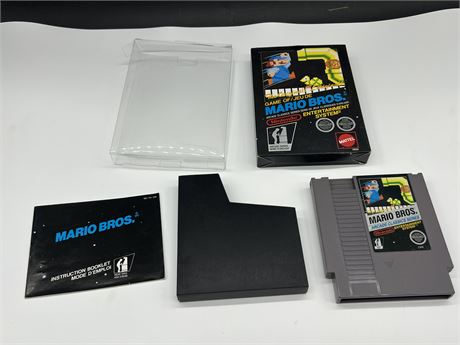 MARIO BROS - NES COMPLETE W/BOX & MANUAL - EXCELLENT COND