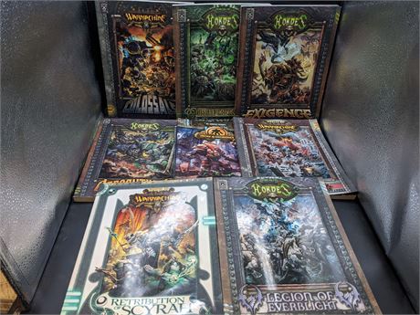 8 WARMACHINE & HORDE BOOKS - VERY GOOD CONDITION
