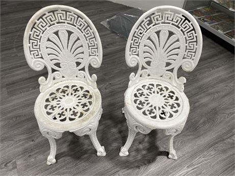 2 HEAVY CAST IRON CHAIRS