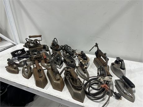 LARGE LOT OF VINTAGE IRONS