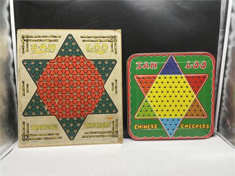 2 ANTIQUE CHINESE CHECKERS BOARDS