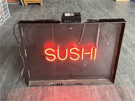 VINTAGE SUSHI NEON SIGN (34”wide, 28” tall)