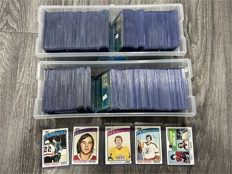 2 BOXES OF 1976 NHL CARDS IN TOP LOADERS