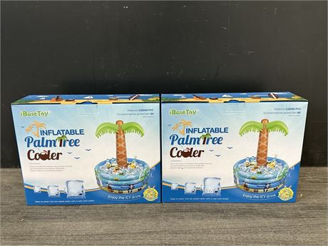 2 NEW INFLATABLE PALM TREE COOLERS