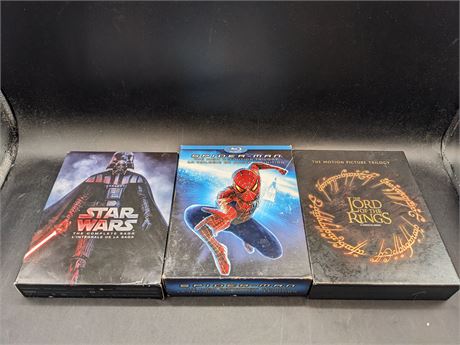 STAR WARS / SPIDERMAN / LORD OF THE RINGS COLLECTORS BLURAY BOX SETS - EXCELLENT