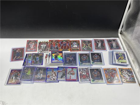 LARGE LOT OF BASKETBALL & SOME FOOTBALL CARDS INCL: ROOKIES, PRISM RED, ETC
