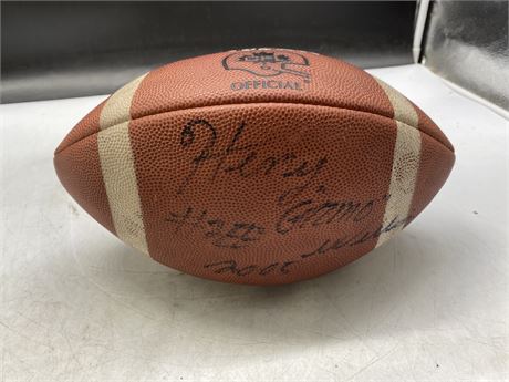 CFL FOOTBALL SIGNED BY HENRY “GIZMO” WILLIAMS