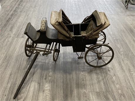 ANTIQUE CHILDS HORSE CARRIAGE (28”X17”)
