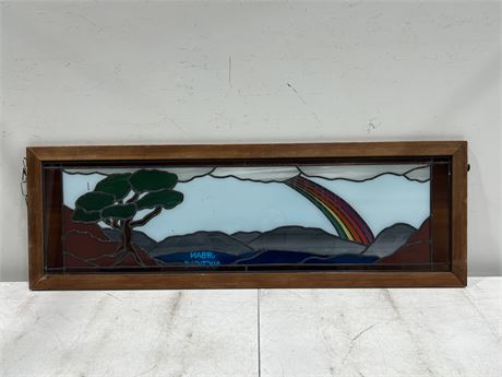 FRAMED STAINED GLASS PIECE (46”x15”)
