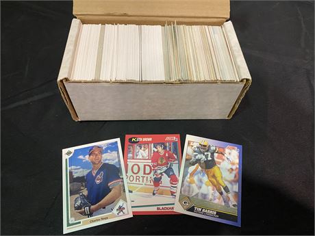 BOX OF 1990s NHL,MLB,NFL CARDS