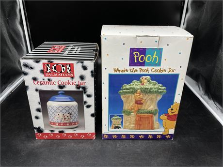 WINNE THE POOH / 101 DALMATIANS COOKIE JARS (LIKE NEW CONDITION)