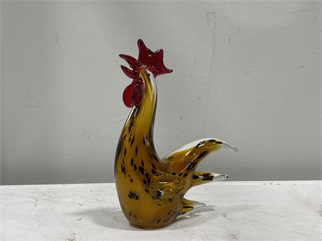 LARGE ART GLASS ROOSTER (9”)