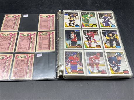 BINDER OF 87/88’ OPC NHL SET (Missing cards)