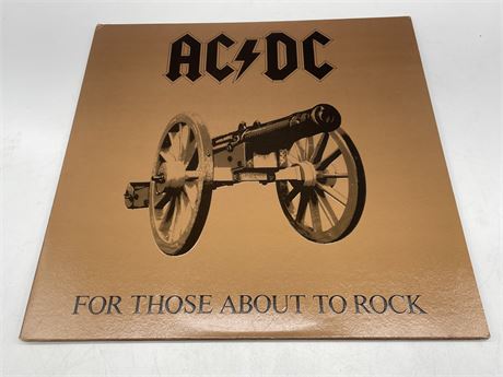 AC/DC - FOR THOSE ABOUT TO ROCK - EXCELLENT (E)