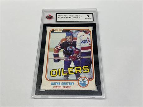 KSA GRADED 8 1981/82 WAYNE GRETZKY O-PEE-CHEE NHL CARD