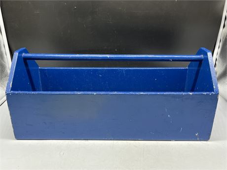 BLUE WOODEN TOOL BOX 21X9”