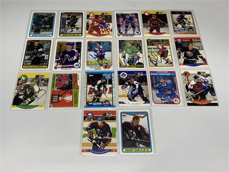 20 MISC AUTOGRAPHED NHL CARDS