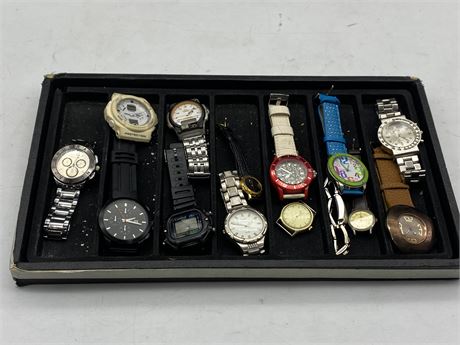 TRAY OF MISC WATCHES