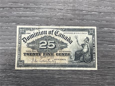 1900 DOMINION BANK OF CANADA $.25 BILL